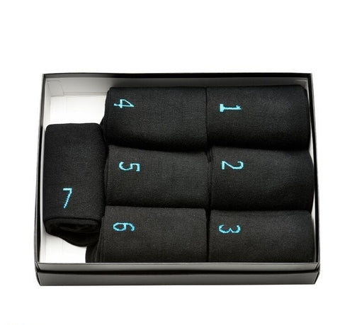 IQ Sox Gaveæske, 7 Par Strømper m/nr. (Sort)
