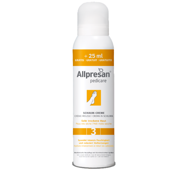 Allpresan Nr 3 Pedicare Skumcreme Til meget tør hud 150 ml jubilæumsstørrelse