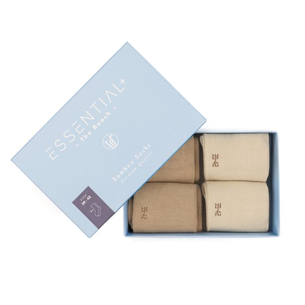 BambusStrømper - The Beach Collection - Sandfarvede eller blå Essential+ Premium Kvalitet