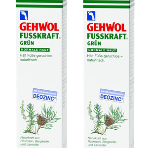 Gehwol Fusskraft Grøn - Få lugtfrie, friske fødder og normaliser sveddannelsen fra fødder - 250 ml i 2x125 ml