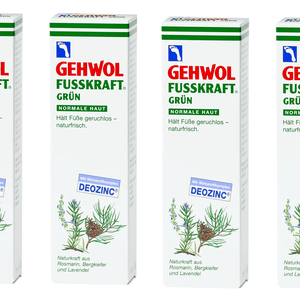 Gehwol Fusskraft Grøn - Få lugtfrie, friske fødder og normaliser sveddannelsen fra fødder - 250 ml i 4x125 ml