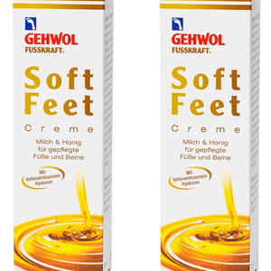 Gehwol Soft Feet Creme 250 ml i 2 x 125 Ml Med Honning og Mælk. For Blød og Glat Hud.