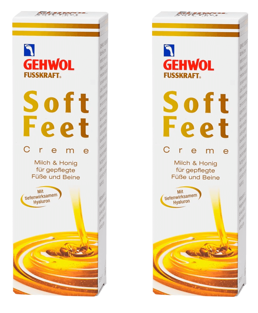 Gehwol Soft Feet Creme 250 ml i 2 x 125 Ml Med Honning og Mælk. For Blød og Glat Hud.