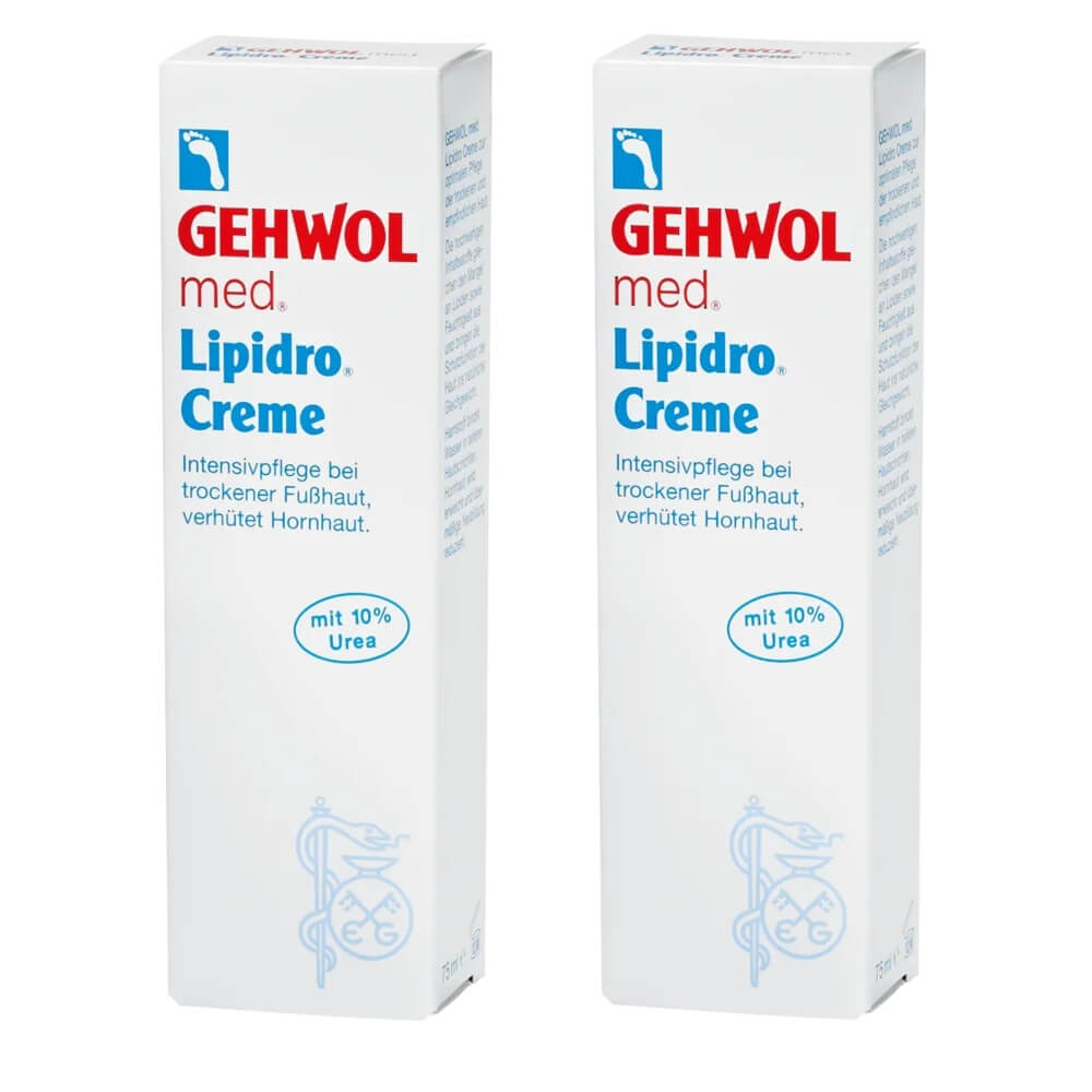 Gehwol - Lipidro Creme - Pleje af Tør og Følsom hud - 2x125 ml tube = 250 ml