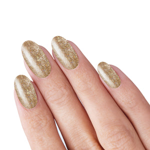 TNS Glitter Gold 450 guldglitter neglelak på negle