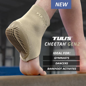 Tuli's cheetah hælcup 2. generation med kompression - perfekt til gymnaster, dansere, barfods-aktiviteter