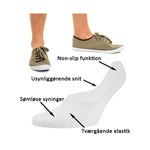 IQ Sox, "Usynlig" Footie, 3-pak, Bambus (Hvid)