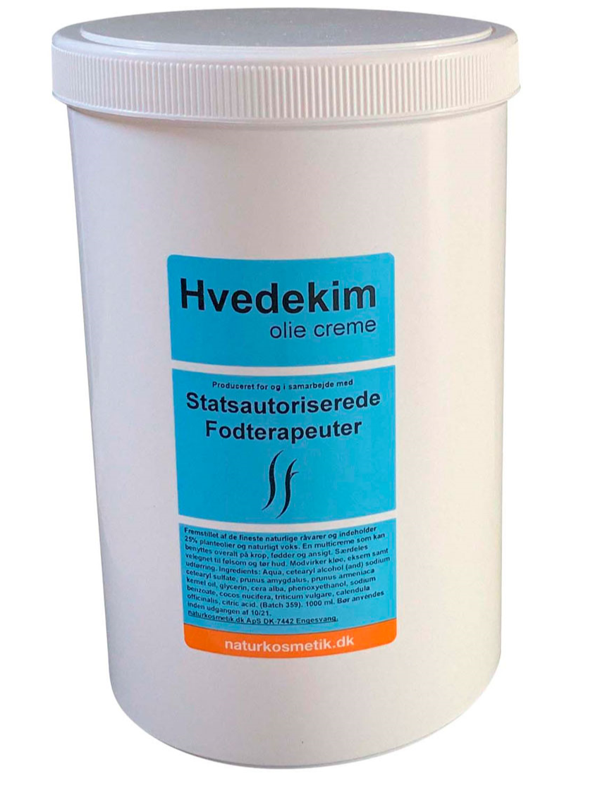 Naturkosmetik Hvedekim olie creme 1000 ml uden pumpe