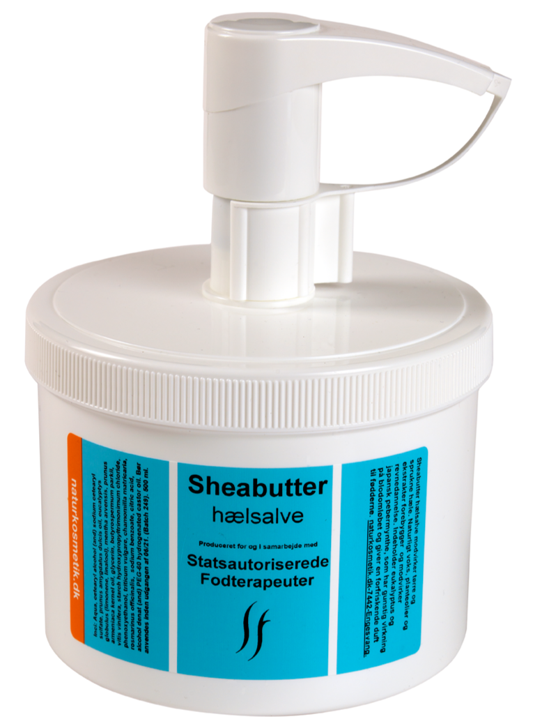 Sheabutter hælsalve - 500 ml - Mod tørre/sprukne hæle - Naturkosmetik - Med pumpe