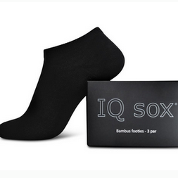 IQ Sox Bambus Footies (Soklet) Sort, 3-pak -