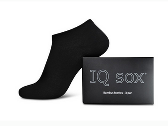 IQ Sox Bambus Footies (Soklet) Sort, 3-pak -